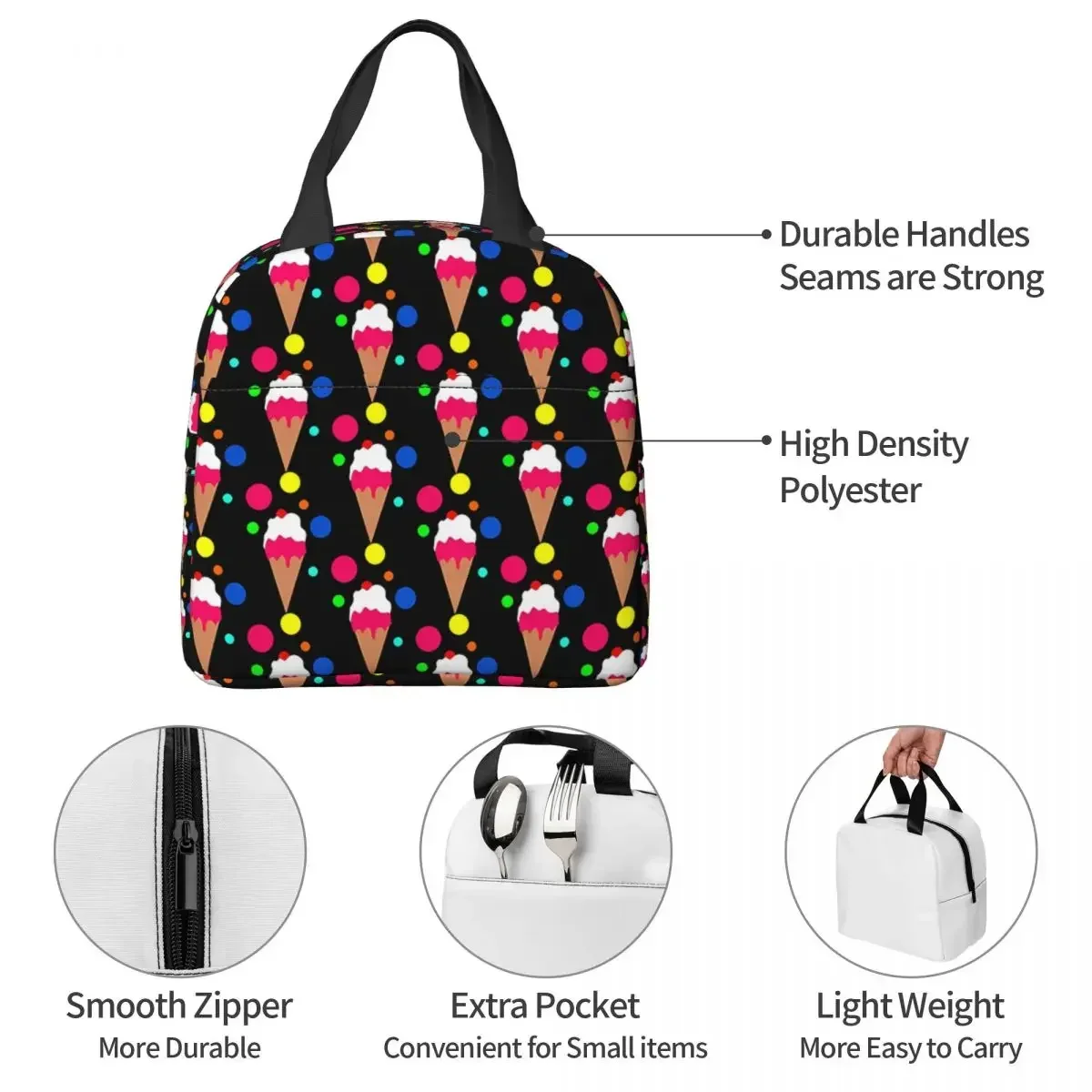 Colorful Portable Lunch Bag Ic - Food Storage Bag recension och pris
